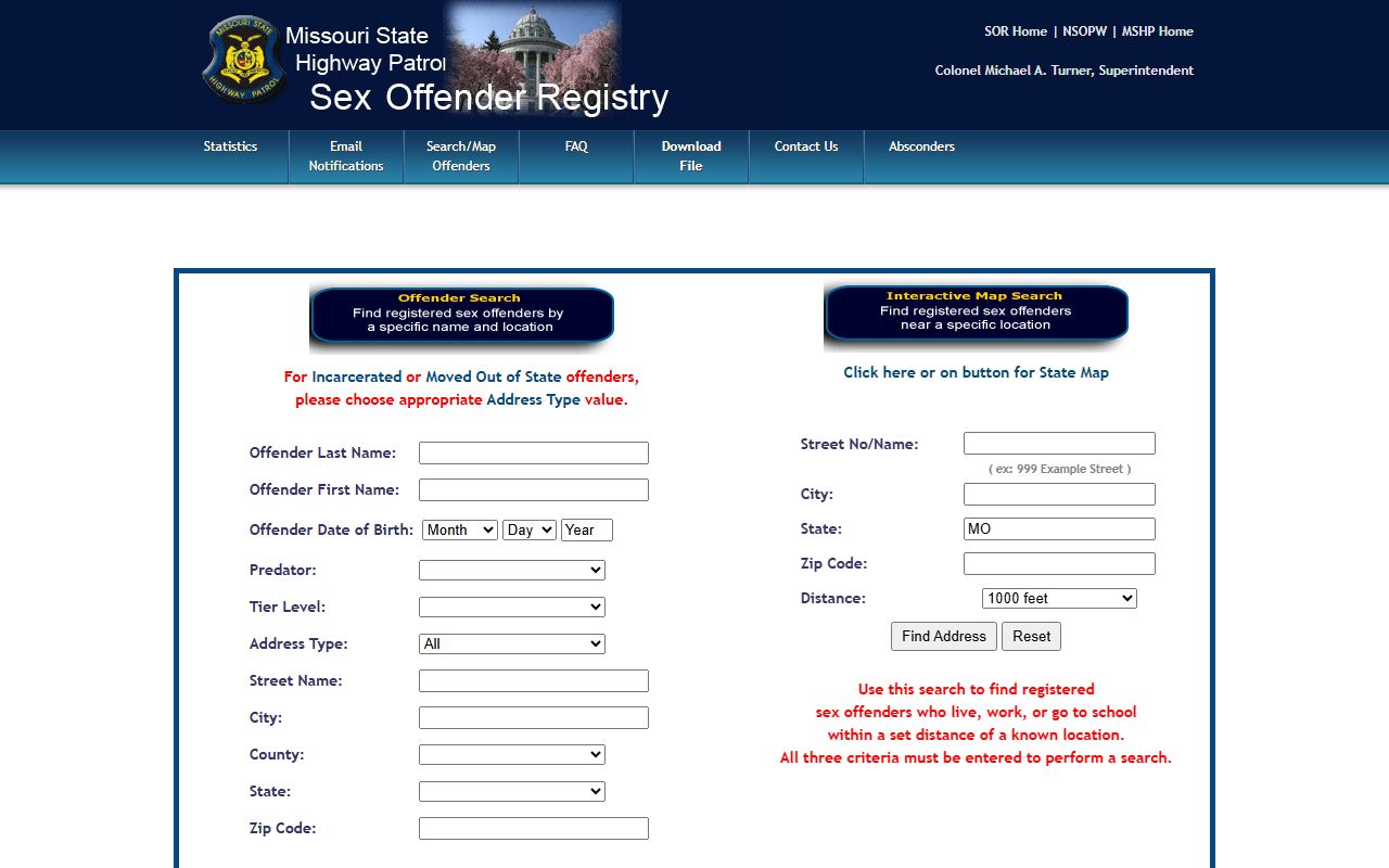 St. Charles County arrest records statewide sex offender registry source
