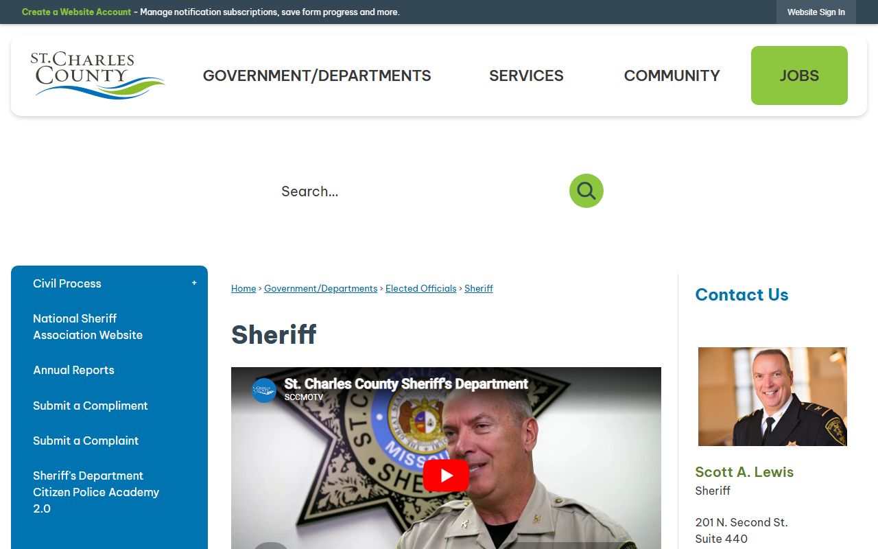 St. Charles County arrest records sheriff court services