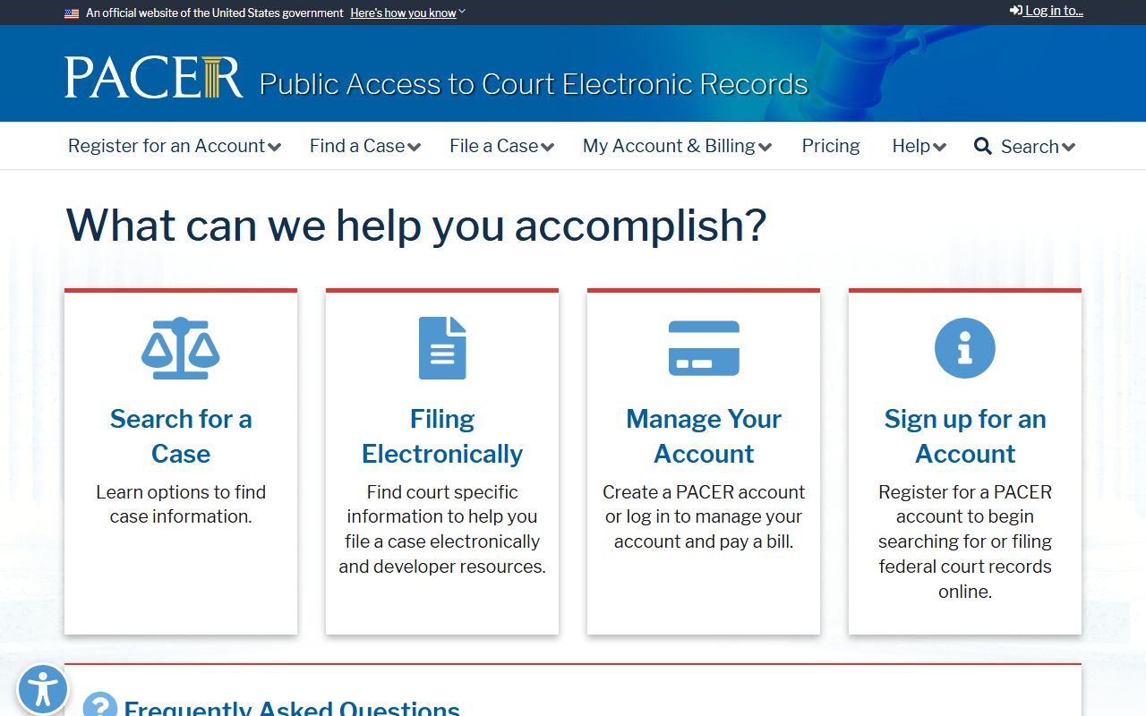 St. Charles County court records PACER federal records portal source