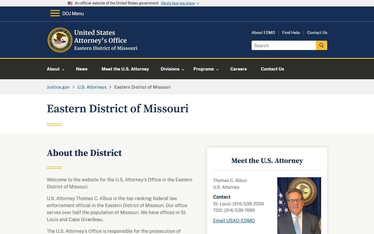 St. Charles County court records U.S. Attorney Eastern District of Missouri source