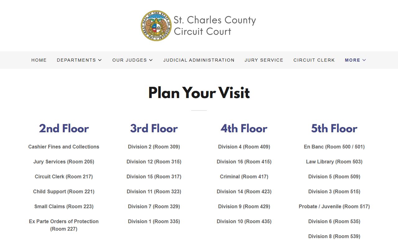 St. Charles County court records courthouse visitor and security information