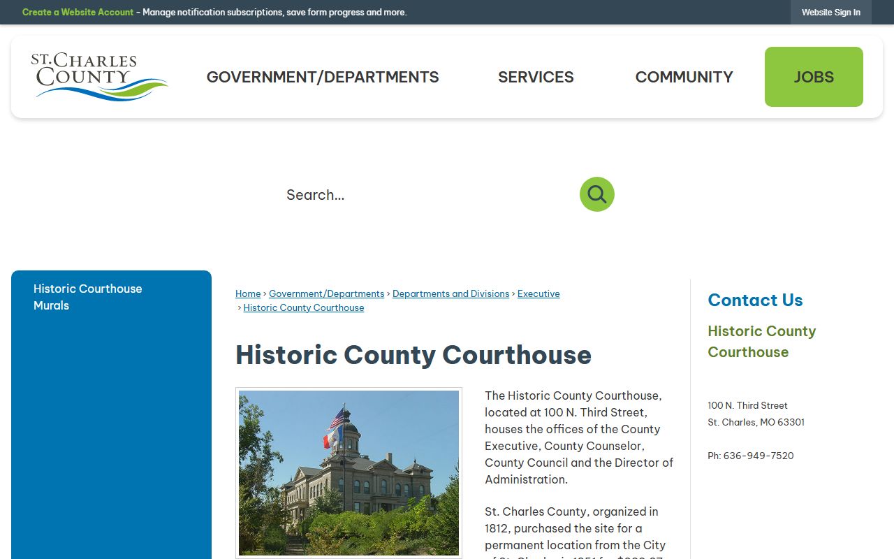 St. Charles County court records historic courthouse