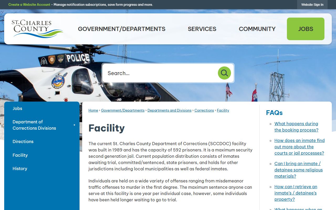 St. Charles County inmate records corrections facility source