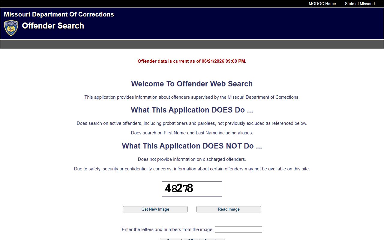 St. Charles County inmate records Missouri DOC offender search source
